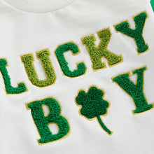 Load image into Gallery viewer, Baby Girls Boys St. Patrick&#39;s Day Romper Long Sleeve Crew Neck Embroidery Lucky Boy / Girl / Baby Letters Shamrock Jumpsuit
