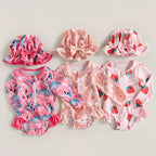 Baby Girl 2 Pcs Long Sleeve Cute Swimwear Set