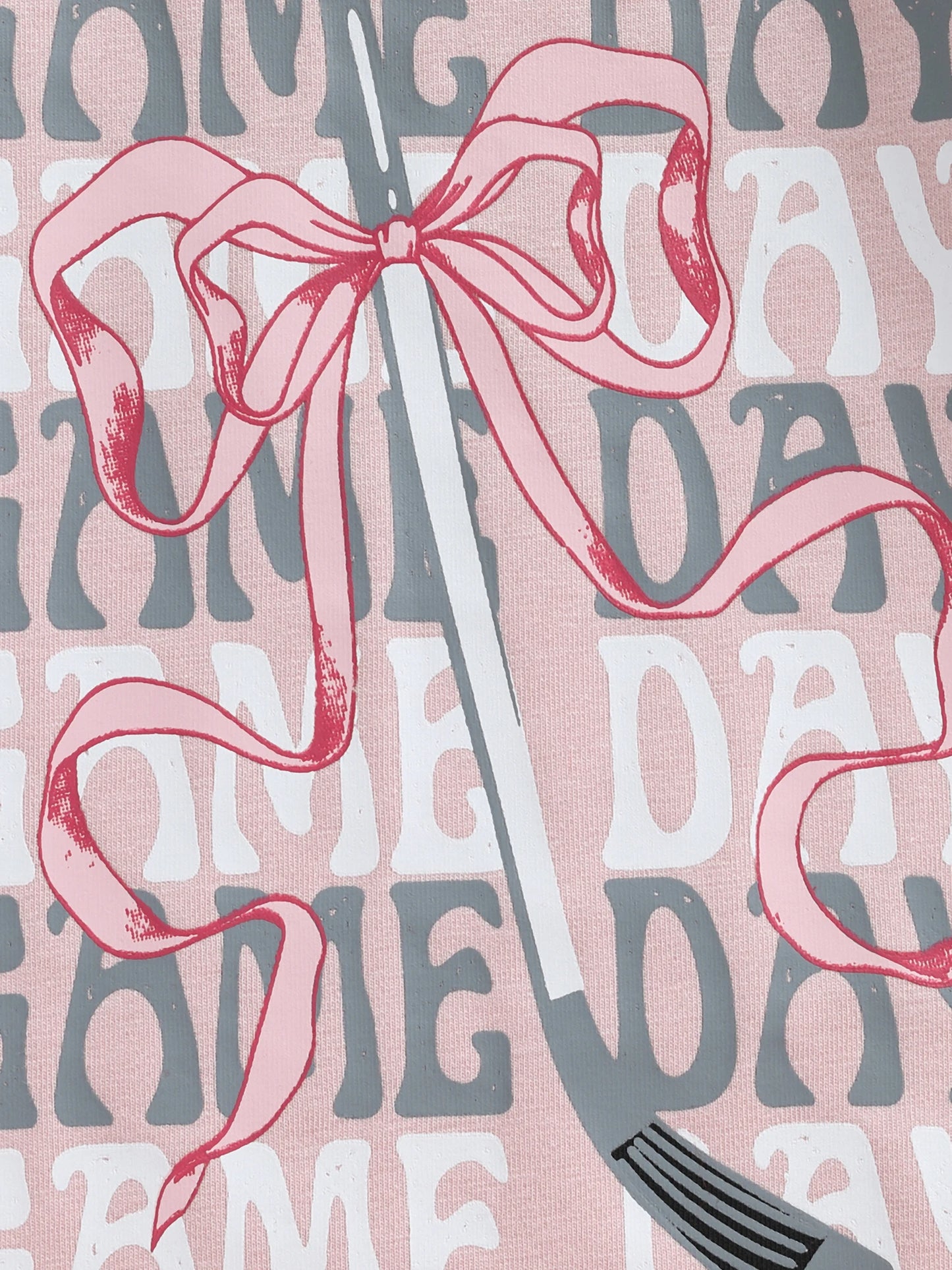 Baby Girls Fall Romper Bow Hockey / Game Day Letter Print Long Sleeve Round Neck Bubble Jumpsuit