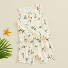 Load image into Gallery viewer, Baby Toddler Boys Girls 2Pcs Outfit Sleeveless Palm Tree Print Tank Top + Shorts Set
