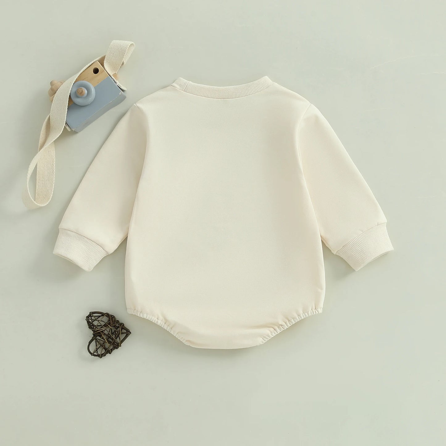 Baby Toddler Girls Christmas Bubble Romper Bow Print Long Sleeve Round Neck Jumpsuit