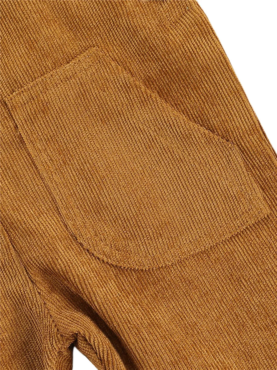 Baby Toddler Boys Girls Suspender Pants Jumpsuit With Buttons Fit Solid Color Overalls Romper