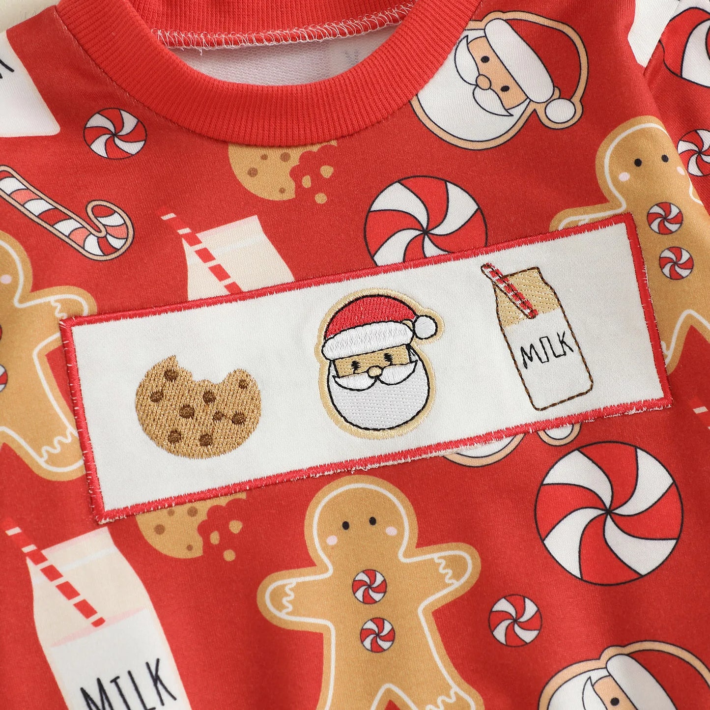 Baby Toddler Boys Girls 2Pcs Christmas Santa Claus Milk Reindeer Print Long Sleeve Top with Elastic Waist Paints 2piece Outfit Jogger Set