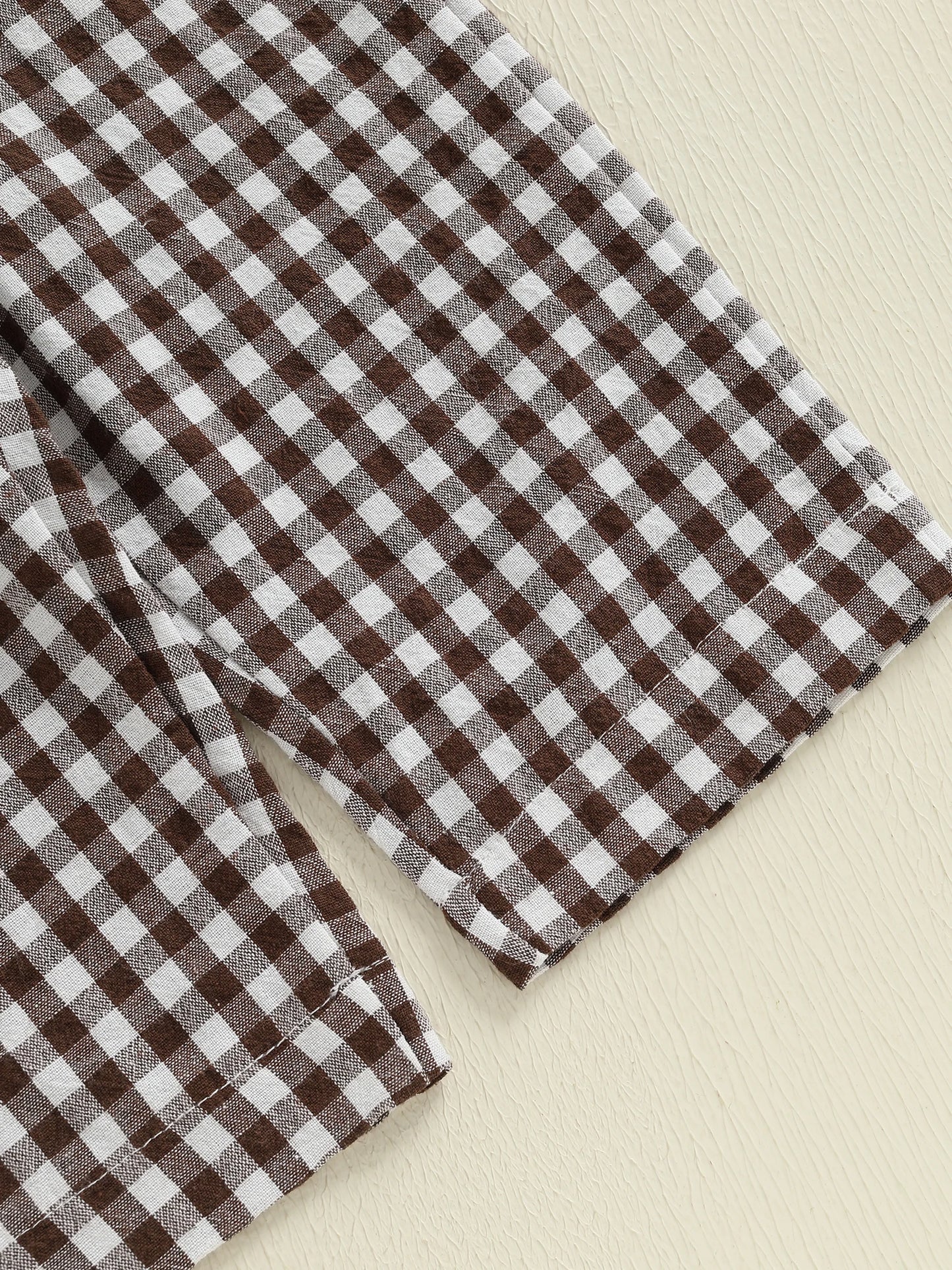 Baby Toddler Boys 2Pcs Fall Set Fashionable Long Sleeve Football Embroidery Pullover with Plaid Pants Outfits