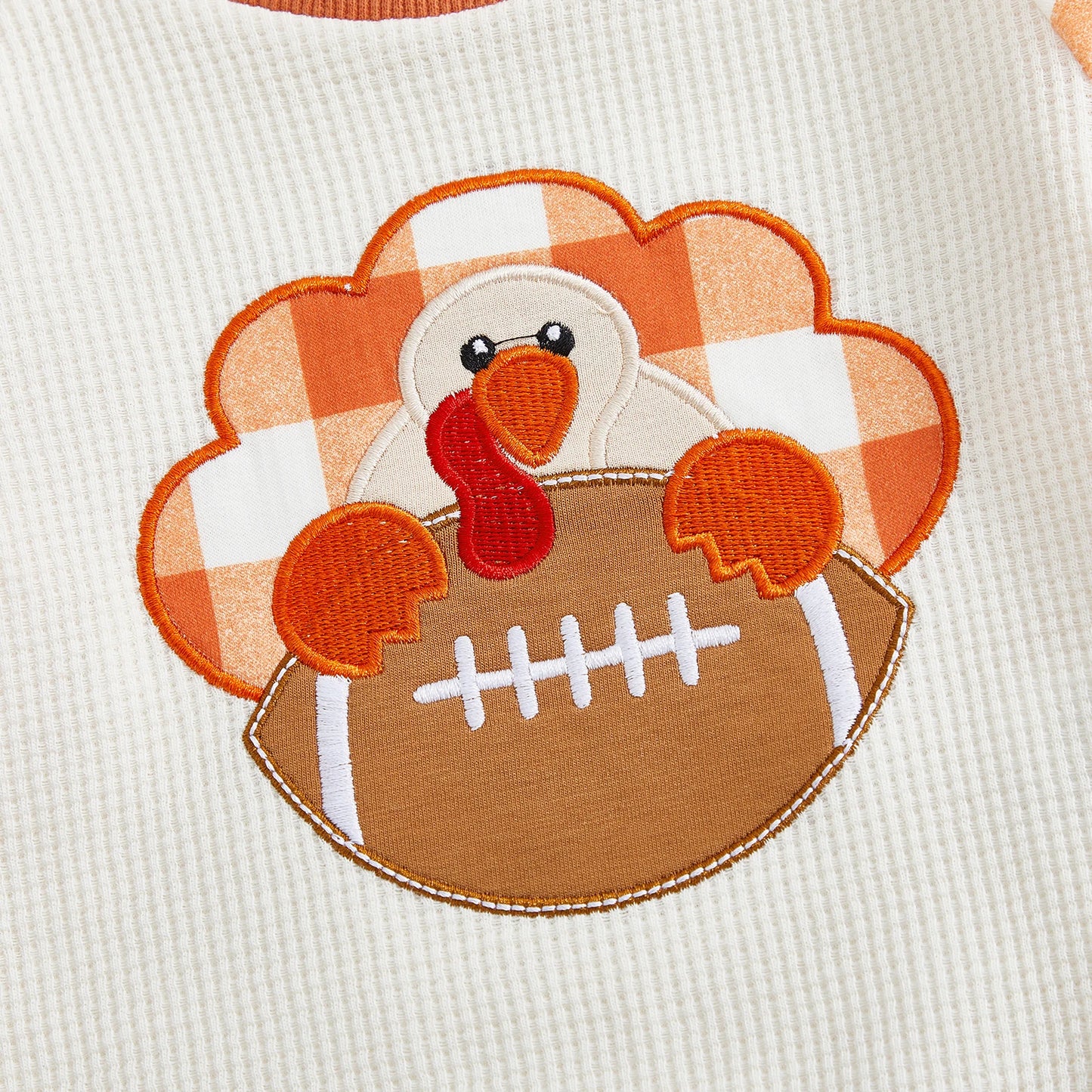 Baby Toddler Boys 2Pcs Plaid Jogger Set Fall Turkey Football Pattern Long Sleeve Round Neck Pullover Top Pants Thanksgiving Outfits