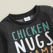 Load image into Gallery viewer, Baby Toddler Boys 2Pcs Chicken Nugs &amp; Mama Hugs Letter Print Long Sleeve Top and Elastic Pants Outfit Set
