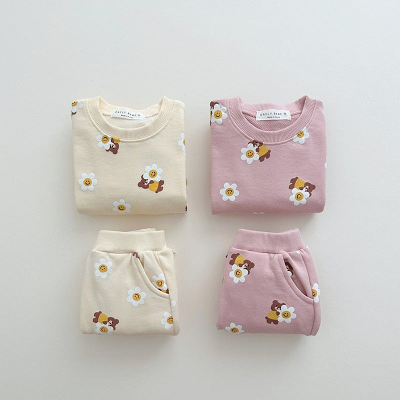 Girls Floral Jogger Set
