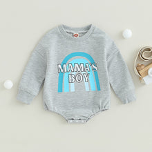 Load image into Gallery viewer, Baby Boys Bodysuit Long Sleeve Round Neck Rainbow Mamas Boy Print Newborn Playsuit Romper
