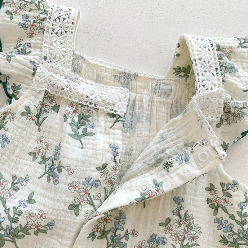 Vintage Paisley Romper With Headband Set