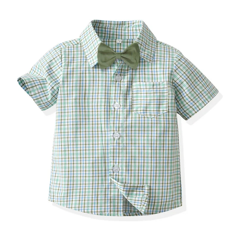 Short Sleeve Bow Tie Suspender Set