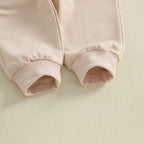 Baby Toddler Boys 2Pcs Autumn Long Sleeve Football Embroidery Top Drawstring Jogger Pants Set