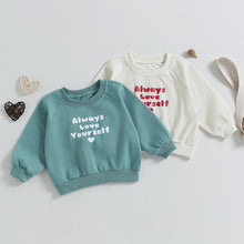Load image into Gallery viewer, Toddler Kids Baby Boy Girl Sweatshirt Always Love Yourself Letter Heart Print Long Sleeve Pullovers Shirt Top
