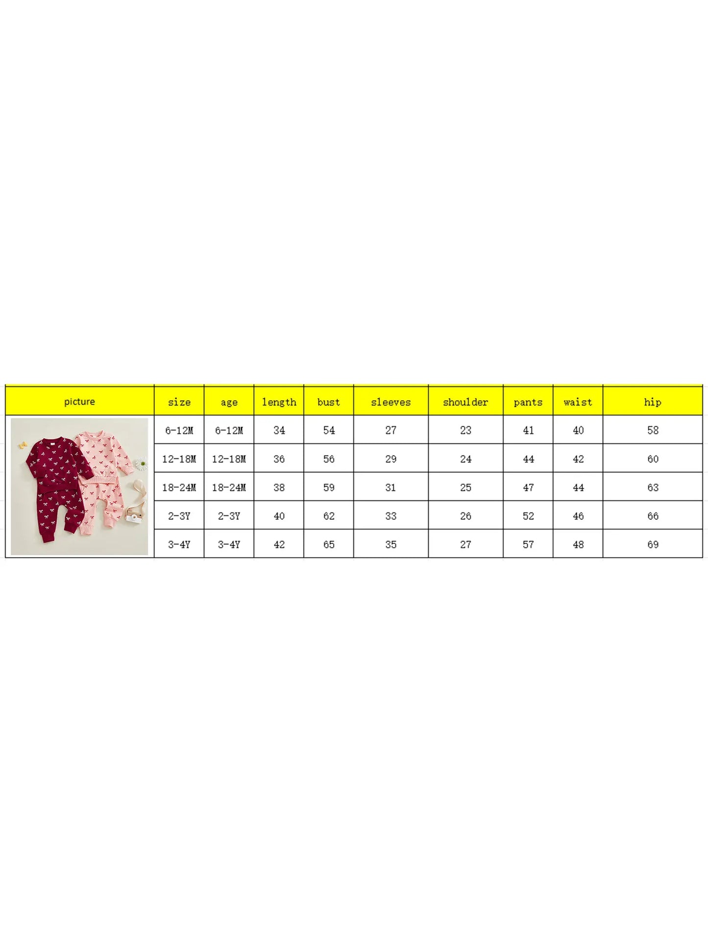 Baby Toddler Girl 2Pcs Fall Outfits Bow Print Long Sleeve Round Neck Pullover + Elastic Waist Long Pants 2Pcs Jogger Set