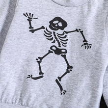 Load image into Gallery viewer, Baby Toddler Boy Girl 2Pcs Halloween Sets Long Sleeve Skeleton Print Tops Drawstring Pant
