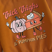 Load image into Gallery viewer, Baby Toddler Boy Girl Halloween Thanksgiving Long Sleeve Crew Neck Top Letters Pumpkin Pie Print
