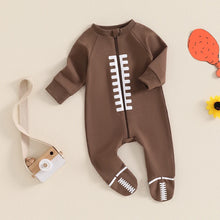 Load image into Gallery viewer, Baby Boys Girls Jumpsuit Long Sleeve Round Neck Romper Football Footie Bodysuit
