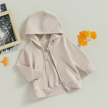 Load image into Gallery viewer, Baby Toddler Kids Boys Girls Hoodies Solid Zip Up Jacket Hooded Long Sleeve Top
