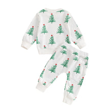 Load image into Gallery viewer, Baby Toddler Boys Girls 2Pcs Christmas Outfit Tree Print Waffle Long Sleeve Top and Long Pants Set
