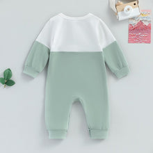 Load image into Gallery viewer, Baby Boy Girl Jumpsuit Contrast Print Long Sleeve Round Neck Button Full Length Romper
