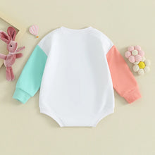 Load image into Gallery viewer, Baby Toddler Boy Girl Easter Long Sleeve Bodysuit Oversized O-neck Jumpsuit Bunny Rainbow My First Easter / Happy Easter
