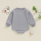 Baby Boys Girls Game Day Fall Bodysuit Letter Football Embroidery Long Sleeve Round Neck Jumpsuit Romper