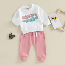 Load image into Gallery viewer, Baby Toddler Girls 2Pcs Outfit Letter Daddy&#39;s Girl Print Long Sleeve Crewneck Top and Elastic Pants Set Fall Clothes
