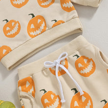 Load image into Gallery viewer, Baby Toddler Boy Girl 2Pcs Fall Halloween Set Pumpkin Print Long Sleeve Crew Neck Top Pants
