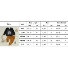 Load image into Gallery viewer, Baby Toddler Boys 2Pcs Mama&#39;s Boy Long Sleeve Crew Neck Letters Print Top with Elastic Waist Pants Set
