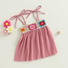 Load image into Gallery viewer, Baby Toddler Kids Girl Dress Crochet Embroidery Tie-Up Strap Cami
