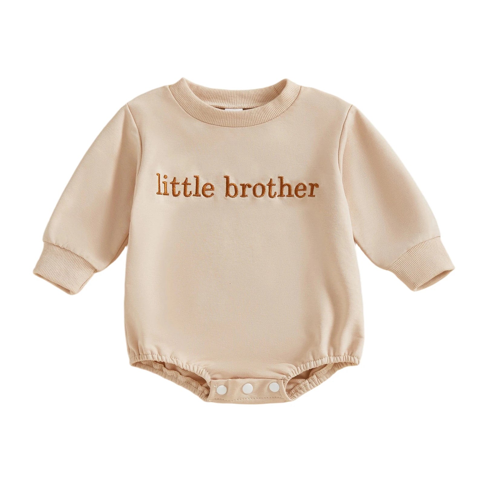 Baby Girls Boys Little Brother Sister Fall Romper Letter Embroidery Long Sleeve Round Neck Bubble Jumpsuit