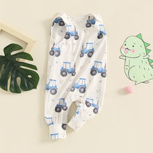 Load image into Gallery viewer, Baby Boys Romper Overalls Casual Summer Dinosaur/Tractor Print Sleeveless Jumpsuit
