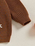 Baby Toddler Kids Boys Girls Halloween Fall Sweater Long Sleeve Round Neck Pumpkin/ Pumpkin Season Truck/Ghost Embroidery Knit Top