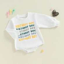 Load image into Gallery viewer, Baby Girls Boys Bubble Romper Birthday Boy / Girl Letter Print Long Sleeve Bodysuit
