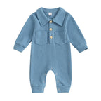 Turn Down Collar Boys Jumpsuit Romper