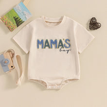 Load image into Gallery viewer, Baby Boy Mama&#39;s Boy Romper Casual Letter Embroidery Short Sleeve Bodysuit Jumpsuit Summer
