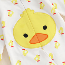 Load image into Gallery viewer, Baby Boys Girls 2Pcs Duck Outfit Long Sleeve Full Length Footed Jumpsuit Romper Duck Hat Set
