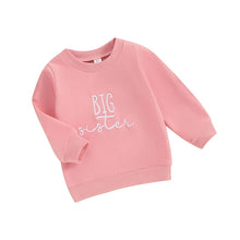 Load image into Gallery viewer, Baby Toddler Kid Girl Big Sister Pullover Letter Embroidery Long Sleeved O-Neck Top
