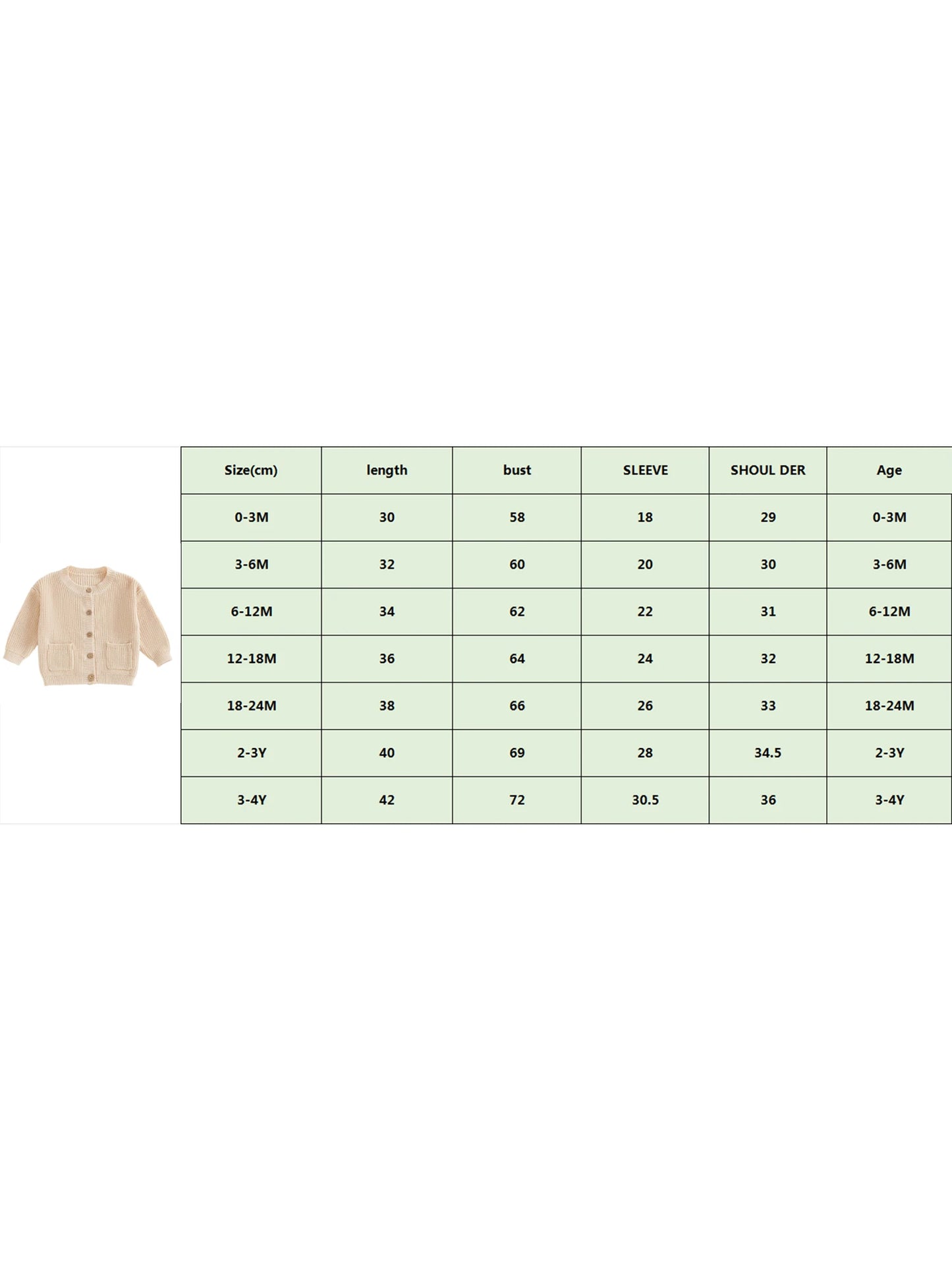 Baby Toddler Girls Boys Knit Cardigan Solid Long Sleeve Crew Neck Button-up Sweater with Pockets Casual Fall Clothes Top