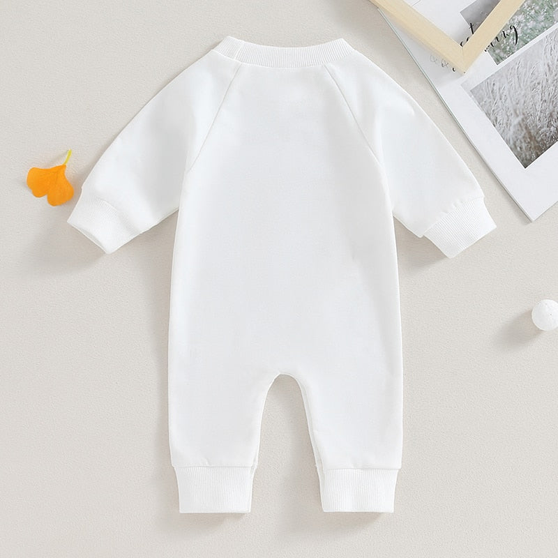 Baby Boy Girl Rompers Western Bull Head Letter Print Long Sleeve Jumpsuit Fall Clothes