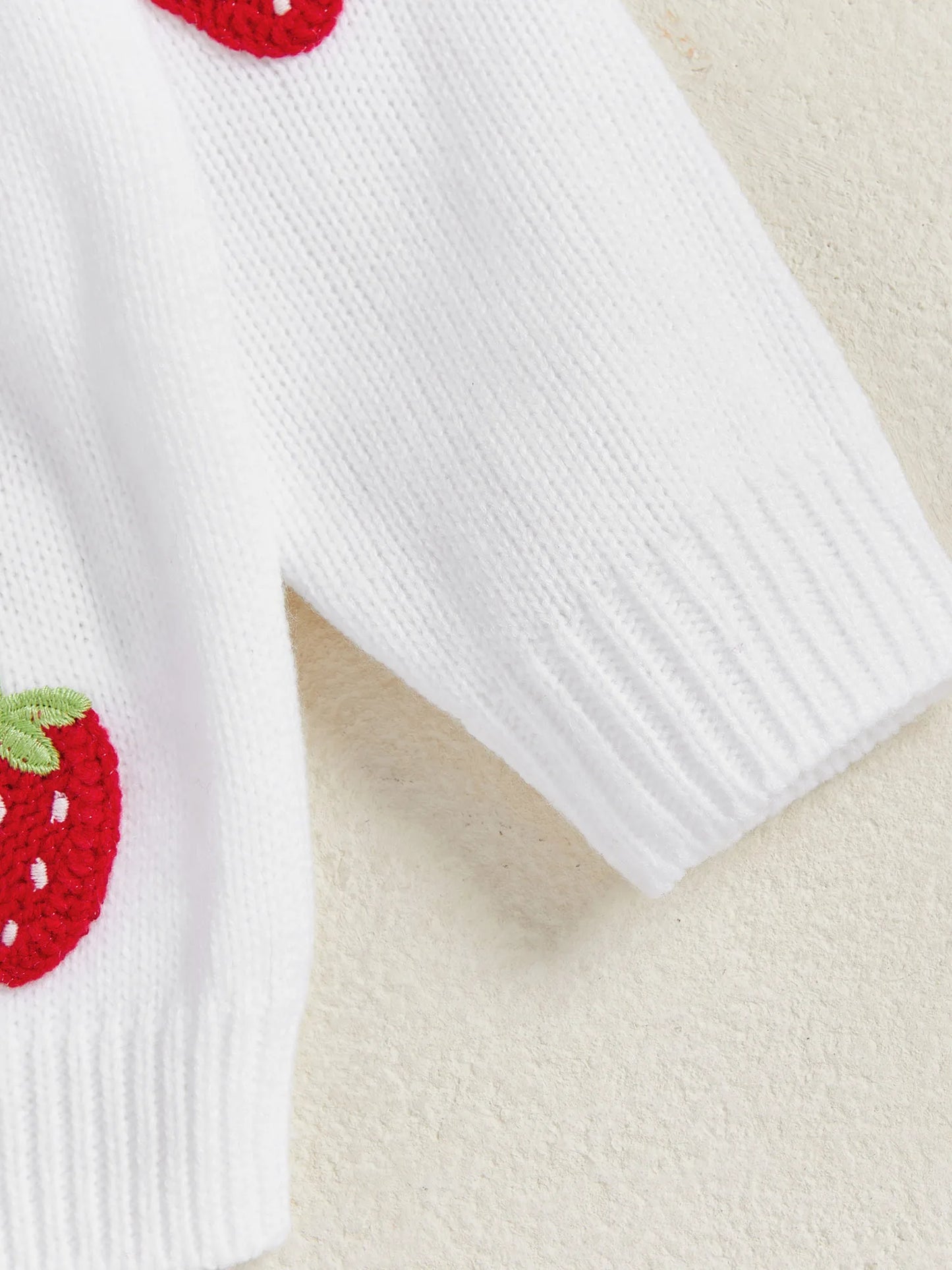 Baby Toddler Girls Sweater Casual Crocheted Strawberries Infant Button Cardigan Knitwear Warm Clothes Sweater