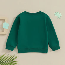 Load image into Gallery viewer, Toddler Kids Boys Girls St. Patrick&#39;s Day Lucky Letter Shamrock Clover Print Long Sleeve Pullover Top
