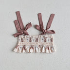 Baby Girls Floral Bandage Swimsuit With Hat Set