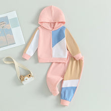 Load image into Gallery viewer, Baby Toddler Boy Girl 2Pcs Outfit Contrast Color Block Long Sleeve Hoodie Long Pant
