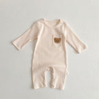 Bear Patch Ribbed Romper
