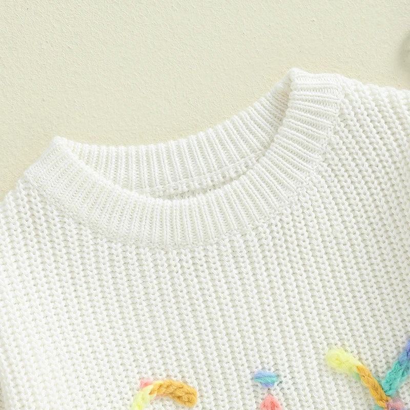 Toddler Kids Girls Boys Sweater Birthday Two / Three / Four / Five / Six Year Old Number Letter Embroidery Crew Neck Long Sleeve Pullover Fall Top