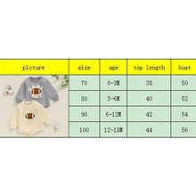 Load image into Gallery viewer, Baby Boys Girls Game Day Fall Bodysuit Letter Football Embroidery Long Sleeve Round Neck Jumpsuit Romper
