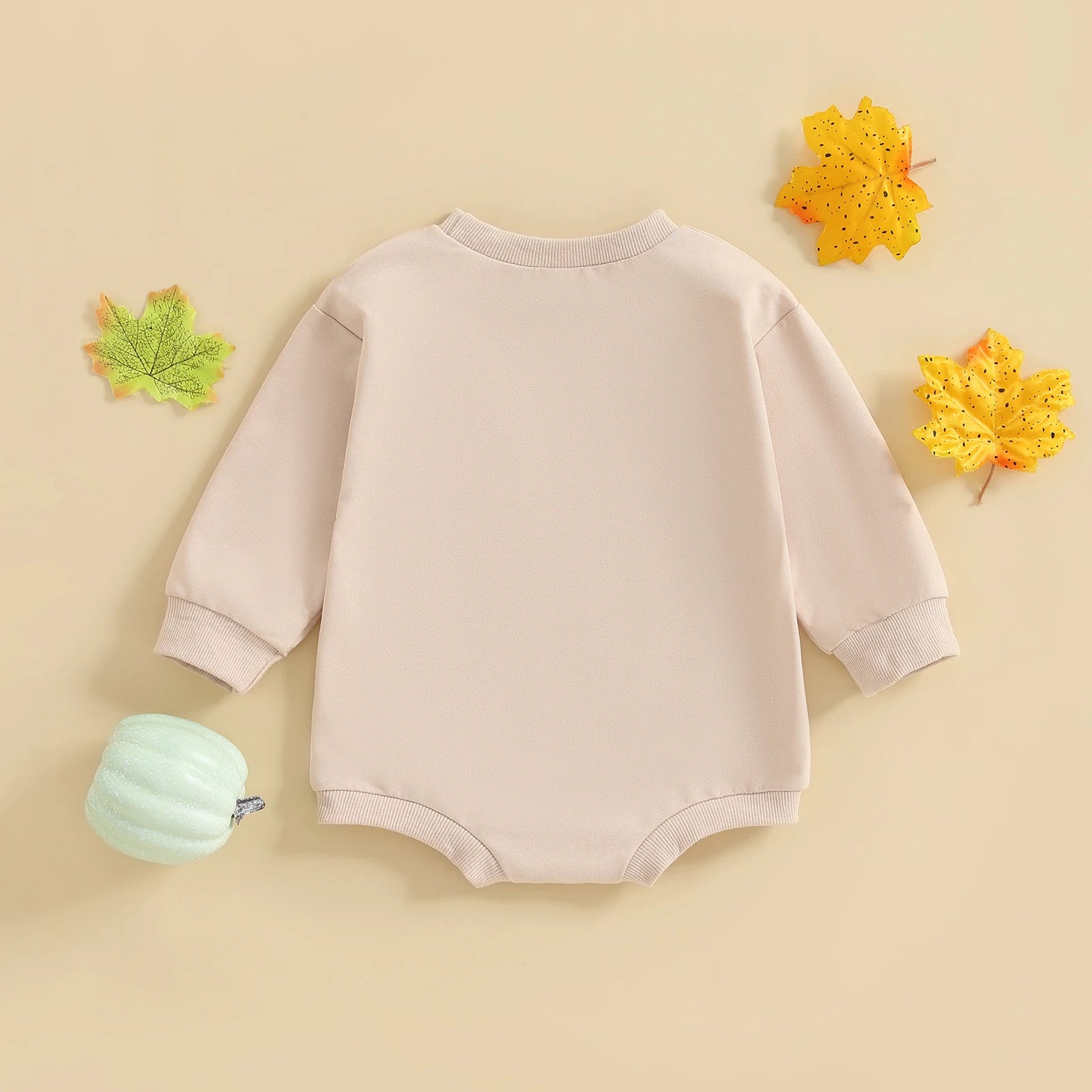 Baby Girl Halloween Bodysuit Long Sleeve Bow Ghost Pumpkin Print Bubble Romper Fall Playsuit