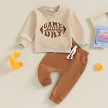 Load image into Gallery viewer, Toddler Baby Boy Girl 2Pcs Football Outfit Game Day Letter Print Long Sleeve Top and Pants Set Fall
