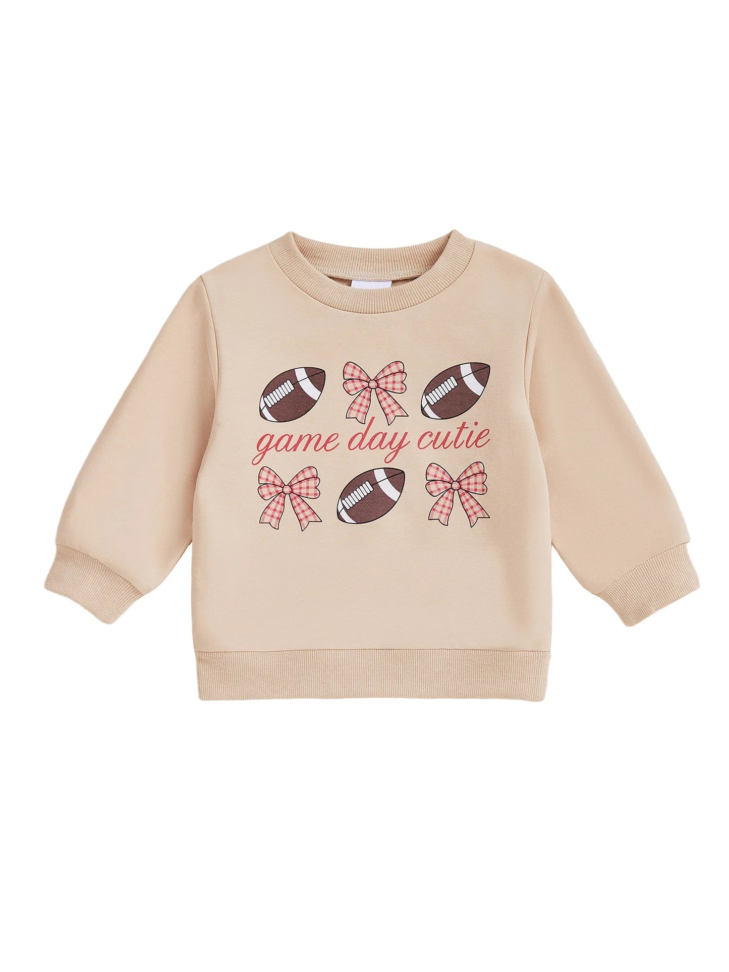 Baby Toddler Boys Girls Long Sleeve Crew Neck Letters Football Sunday Funday Game Day Pullover Top