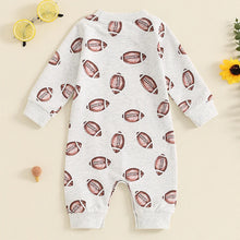 Load image into Gallery viewer, Baby Boys Girls Jumpsuit Long Sleeve Round Neck Football Print Romper
